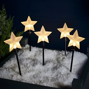 5er Set LED Stableuchten Sterne Weihnachtsdeko außen - Casalist