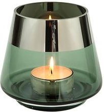 Glas Teelichthalter/Windlicht 'Jona' grün H 13 x D 15