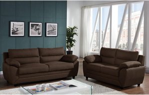 Sofa 3-Sitzer & 2-Sitzer - Stoff - Braun - MANOA