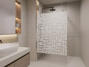 Duschtrennwand Seitenwand italienische Dusche - 140 x 190 cm - LAURA