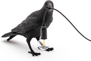 SELETTI Bird Lamp LED-Tischlampe, wartend, schwarz