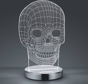Lichtfarbe umschaltbar - LED-Tischleuchte Skull