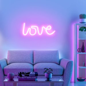 LED-Wandleuchte Neon Love, USB
