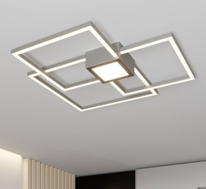 Lindby Duetto LED-Deckenlampe nickel 38 W
