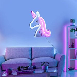 LED-Wandleuchte Neon Unicorn, USB