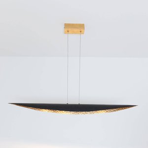 LED-Hängeleuchte Chiasso, schwarz-braun/gold
