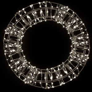 LED-Weihnachtskranz, schwarz, 400 LEDs, Ø 30cm