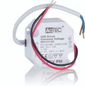 AcTEC Mini LED-Treiber CV 12V, 12W, IP65