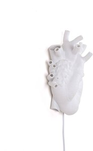 SELETTI Heart Lamp LED-Wandlampe, Porzellan, weiß