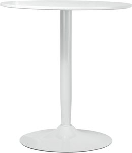 HOMCOM Esstisch, Runder Küchentisch, Moderner Esszimmertisch für 2 Personen, Bartisch Säulentisch mit Stahlbein, Rutschfester Fußauflage, Ø70 x 75 cm, Weiß