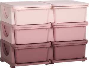 HOMCOM Schubladenschrank für Kinder  Aufbewahrungsboxen mit 6 Ebenen, Spielzeug-Organizer, für 3-6 Jahre Kinder  Aosom.de