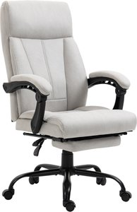 Vinsetto Massage-Bürostuhl mit Wippfunktion, Schreibtischstuhl, 111-119 cm Höhenverstellbarer Drehstuhl mit Heizfunktion, PC Stuhl mit Fußstütze