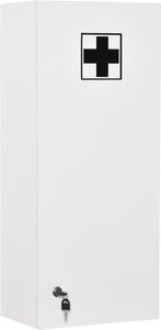 Kleankin Medizinschrank Medikamentenschrank Hängeschrank Wandschrank mit verstellbarer Ablage Erste-Hilfe-Kreuz abschließbar für Badezimmer Küche Flur
