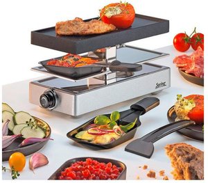 Spring Raclette silber mit Alugrillplatte Classic 2