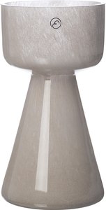 Vase / Kerzenhalter glas beige 20 cm H