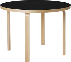 Tisch Aalto Table 90A rund black linoleum