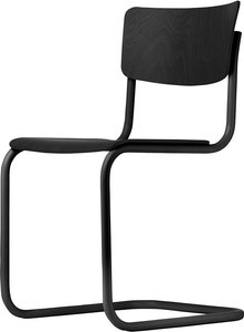 Stuhl Freischwinger S43 schwarz gebeizt / Gestell schwarz