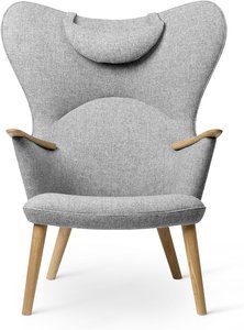 Stuhl Loungechair CH78 inkl. Nackenkissen Eiche geseift grau