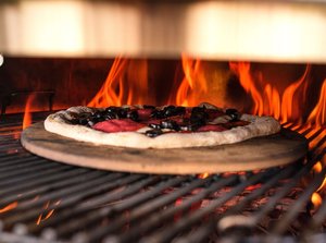 Pizzastein Groß Rund 33 cm BBQ für Grill und Backofen bis 600 Grad C