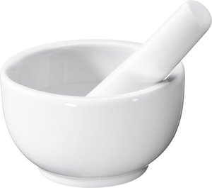 Küchenprofi Mörser Porzellan mit Stößel Weiß 9cm