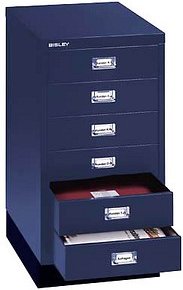 BISLEY MultiDrawer™ L29A36S Schubladenschrank oxfordblau 6 Schubladen 34,9 x 43,2 x 67,0 cm