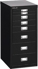 BISLEY MultiDrawer™ L298 Schubladenschrank schwarz 8 Schubladen 27,8 x 38,0 x 59,0 cm