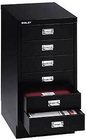 BISLEY MultiDrawer™ L296S Schubladenschrank schwarz 6 Schubladen 27,8 x 38,0 x 67,0 cm