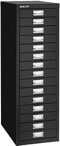 BISLEY MultiDrawer™ L3915 Schubladenschrank schwarz 15 Schubladen 27,8 x 38,0 x 85,7 cm