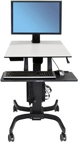 ergotron höhenverstellbarer PC-Tisch WorkFit-C Single HD 24-216-085 grau, schwarz für 1 Monitor, 1 Tastatur, 1 Maus, 1 PC