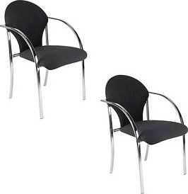 2 Nowy Styl Besucherstühle VISA CHROM schwarz Kunststoff