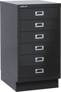 BISLEY MultiDrawer™ L29A36S Schubladenschrank schwarz 6 Schubladen 34,9 x 43,2 x 67,0 cm