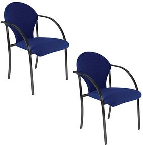 2 Nowy Styl Besucherstühle VISA BLACK blau Kunststoff