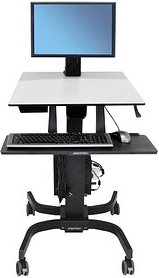 ergotron höhenverstellbarer PC-Tisch WorkFit-C Single LD 24-215-085 grau, schwarz für 1 Monitor, 1 Tastatur, 1 Maus, 1 PC