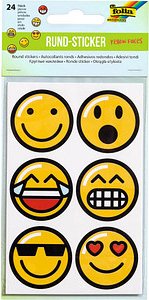 24 folia Aufkleber Emojis verschiedene Motive