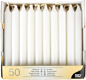 50 PAPSTAR Kerzen weiß
