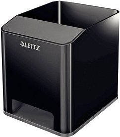 LEITZ Stiftehalter Duo Colour schwarz/grau Polystyrol 2 Fächer 9,0 x 10,1 x 10,0 cm