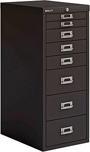 BISLEY MultiDrawer™ Schubladenschrank schwarz 8 Schubladen 27,9 x 40,8 x 67,0 cm