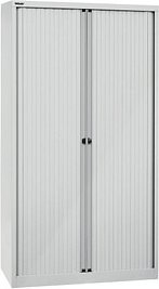BISLEY Rollladenschrank lichtgrau, silber 4 Fachböden 100,0 x 43,0 x 198,0 cm