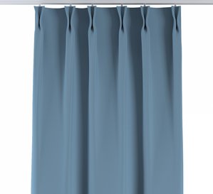 Vorhang mit flämischen 2-er Falten, blau, Blackout (verdunkelnd) (269-08)