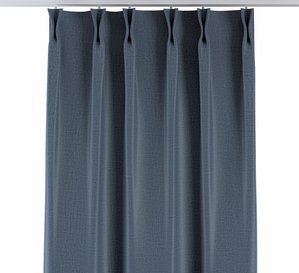 Vorhang mit flämischen 2-er Falten, dunkelblau, Blackout (verdunkelnd) (269-67)
