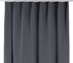 Vorhang mit flämischen 1-er Falten, dunkelgrau, Blackout (verdunkelnd) (269-76)