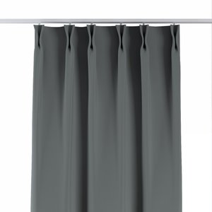 Vorhang mit flämischen 2-er Falten, dunkelgrau, Blackout 300 cm (269-07)