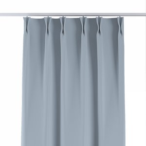 Vorhang mit flämischen 2-er Falten, blau-grau, Blackout 300 cm (269-49)