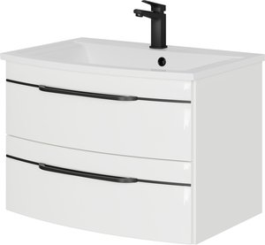 Saphir Waschtisch "Serie 7045 Mineralmarmor-Waschtisch und Unterschrank, 71,5 cm breit", Waschplatz mit 2 Schubladen, Badmöbel Set mit Waschtisch