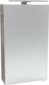 FACKELMANN Spiegelschrank "SBC", (Spiegelschrank mit LED-Aufsatzleuchte), für das Gästebad, Schalter und Steckdose, Breite 40cm, Anschlag links