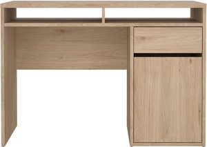 Home affaire Schreibtisch "Funktion Plus, Arbeitstisch, Bürotisch", mit 1 Tür und 1 Schublade, 2 offenen Fächern, Braun, Breite 110 cm