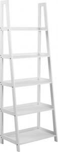 ACTONA GROUP Bücherregal "Leiterregal in Weiss oder Schwarz", Standregal, lackiertem Holz, stufenförmig und mit 5 Einlegeböden