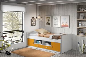Vipack Einzelbett "Bonny", mit Komfort Liegehöhe, Stauraum unter dem Bett, Liegefläche 90x200 cm