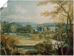 Artland Wandbild "Blick zur Bolton Abbey, Yorkshire. 1809", Wiesen & Bäume, (1 St.), als Leinwandbild, Poster in verschied. Größen