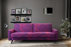 exxpo - sofa fashion 3-Sitzer, mit Schlaffunktion, Bettkasten und Holzfüße